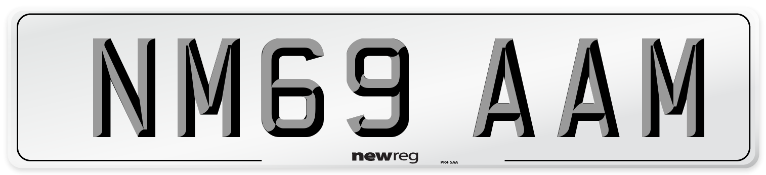 NM69 AAM Number Plate from New Reg